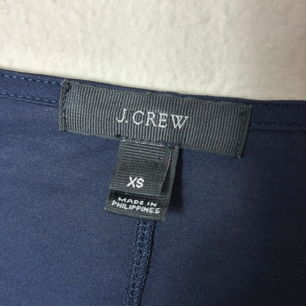 J. Crew navy blue blouse short sleeves top size XS